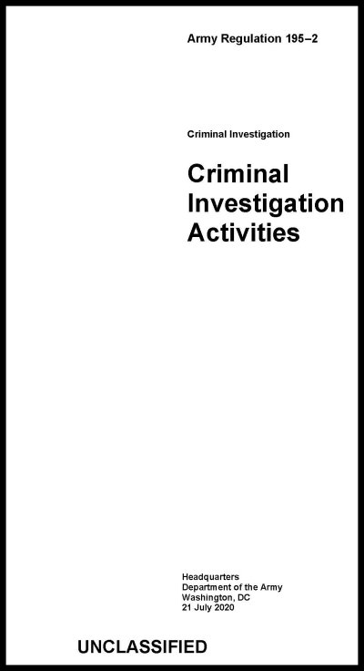 AR 195-2 Criminal Investigation Activities - 2020 - Mini size - Click Image to Close